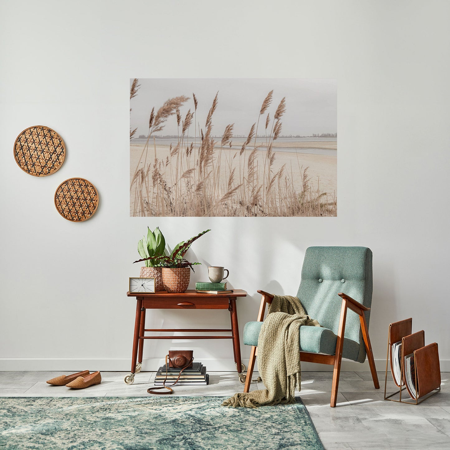 BREEZY STRAW HARMONY Peel and Stick Horizontal Poster