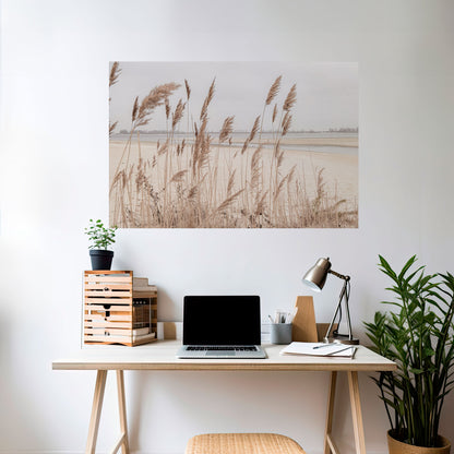 BREEZY STRAW HARMONY Peel and Stick Horizontal Poster
