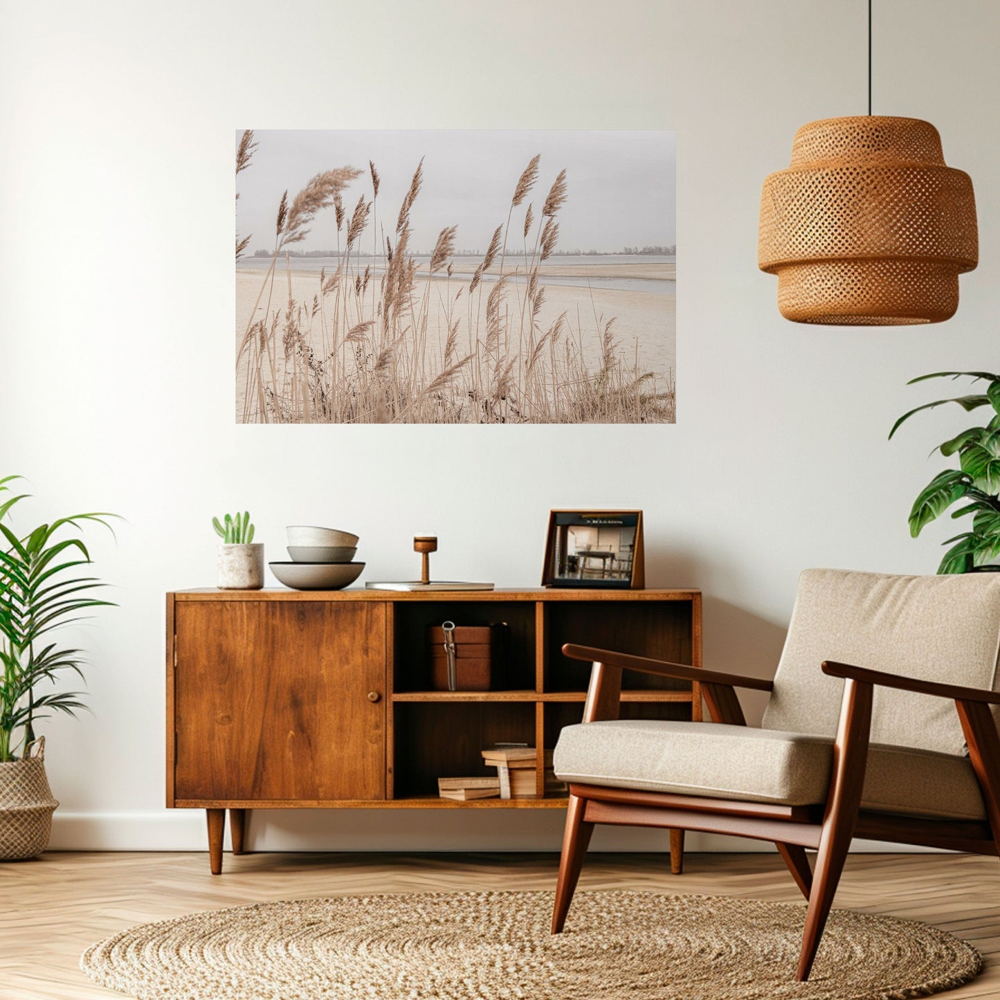 BREEZY STRAW HARMONY Peel and Stick Horizontal Poster