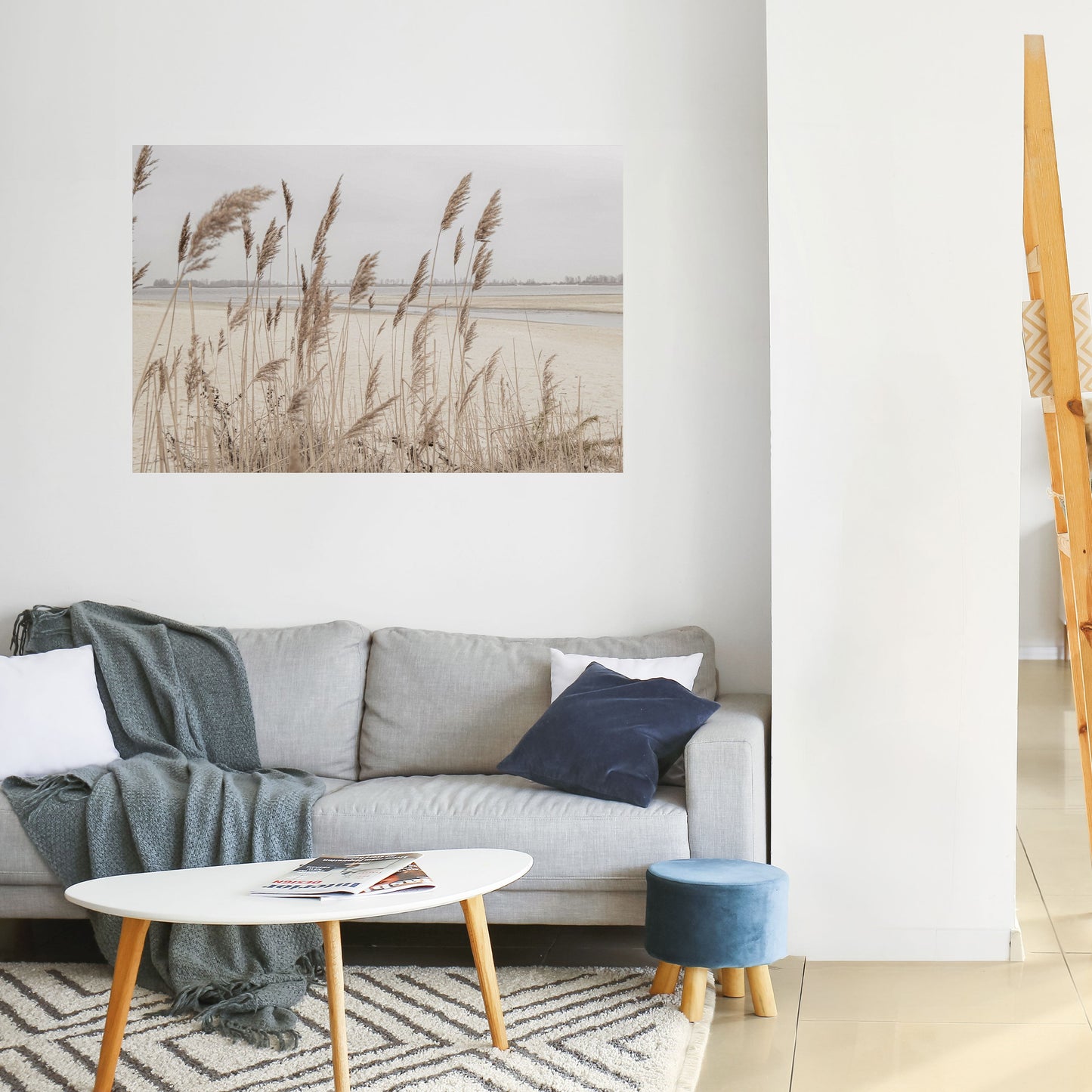 BREEZY STRAW HARMONY Peel and Stick Horizontal Poster