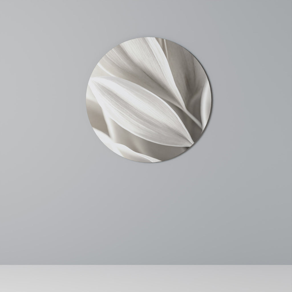 VISKNINGAR AV VITT Rund Väggkonst