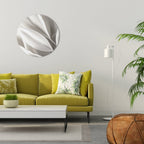 WHISPERS OF WHITE Round Wall Art