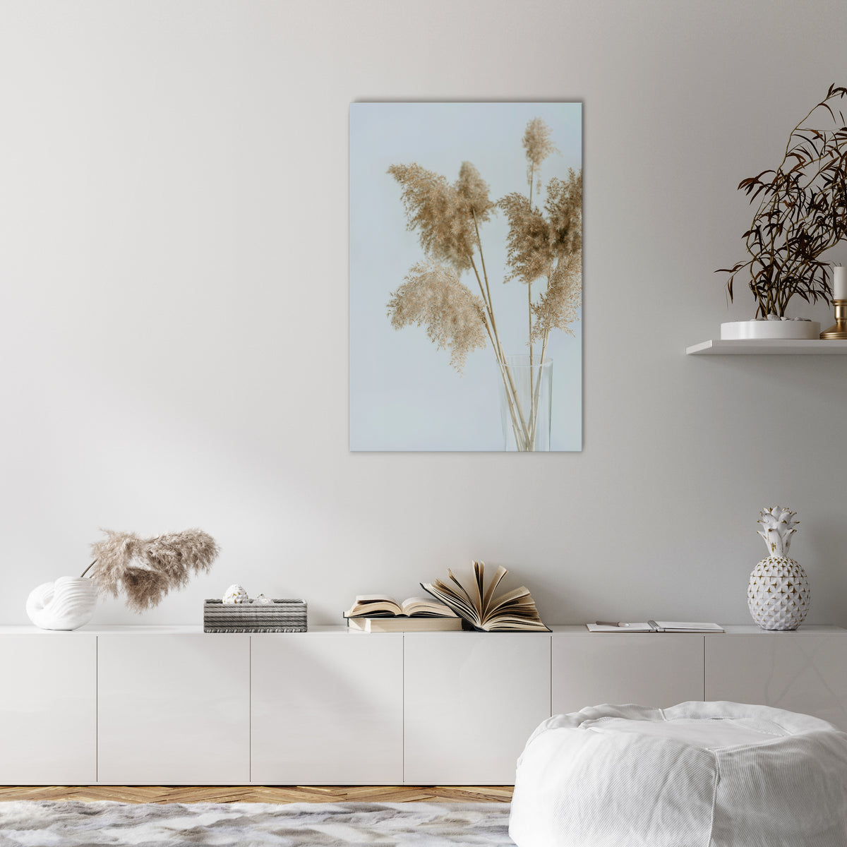 ELEGANT GRASSY SERENITY Vertical Canvas Print
