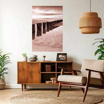 SERENE SHORELINE SEQUENCE Vertikal poster med självhäftande text