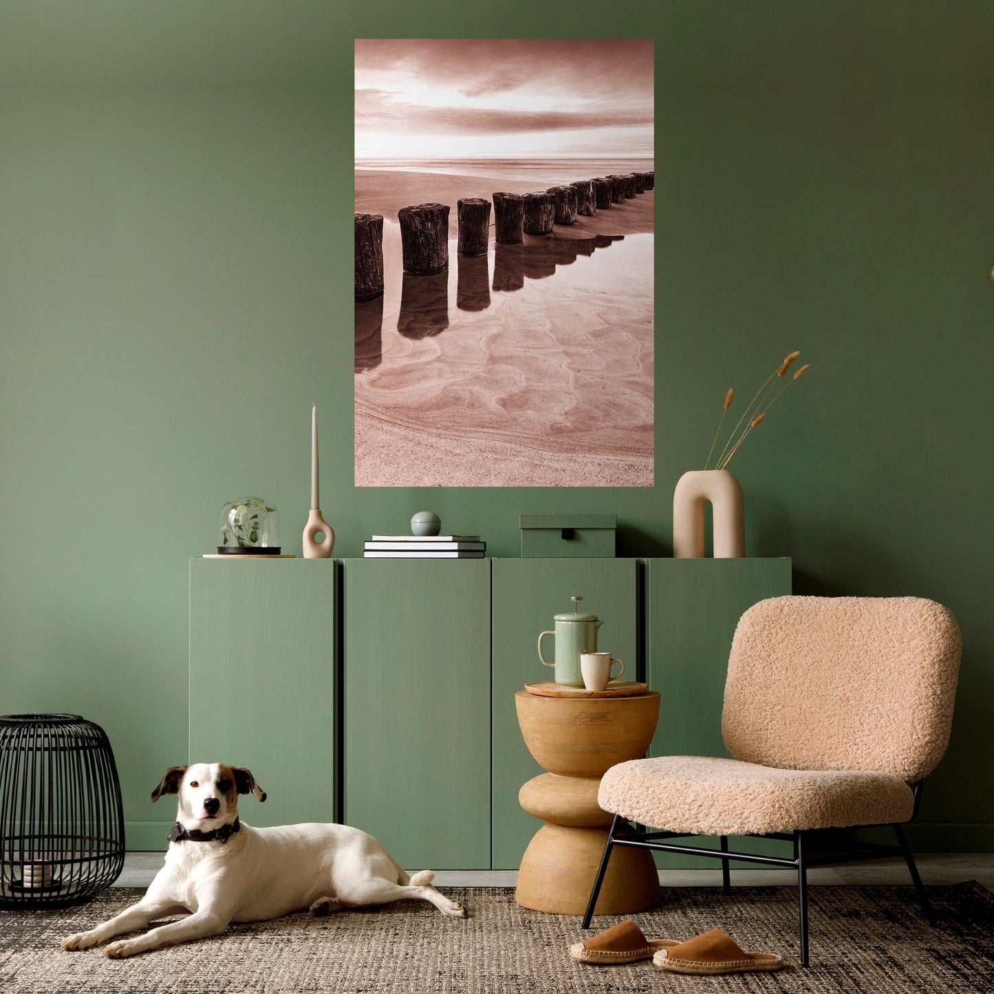 SERENE SHORELINE SEQUENCE Vertikal poster med självhäftande text