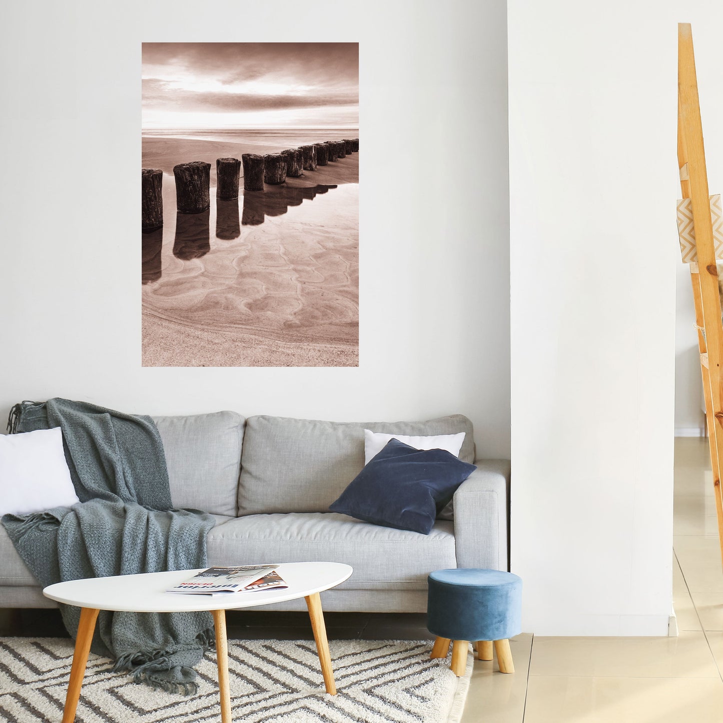SERENE SHORELINE SEQUENCE Vertikal poster med självhäftande text