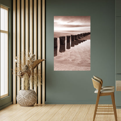 SERENE SHORELINE SEQUENCE Vertikal poster med självhäftande text
