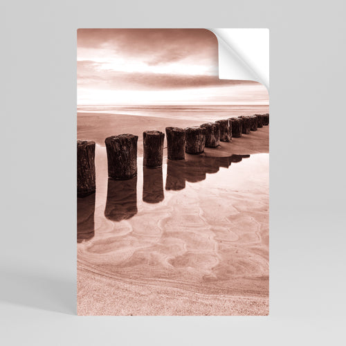 SERENE SHORELINE SEQUENCE Peel and Stick Vertical Poster