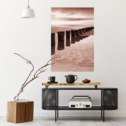 SERENE SHORELINE SEQUENCE Vertikal poster med självhäftande text