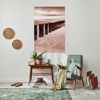 SERENE SHORELINE SEQUENCE Vertikal poster med självhäftande text