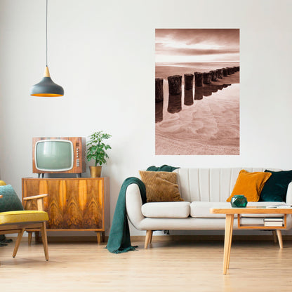 SERENE SHORELINE SEQUENCE Vertikal poster med självhäftande text
