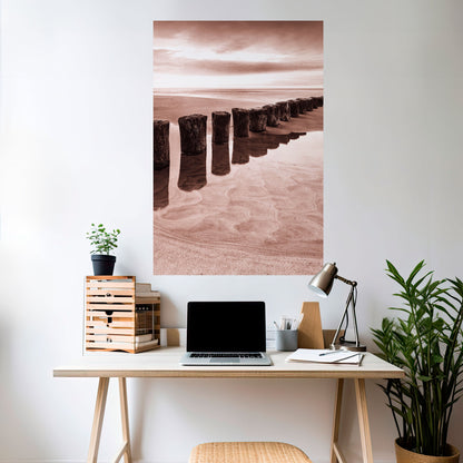 SERENE SHORELINE SEQUENCE Vertikal poster med självhäftande text