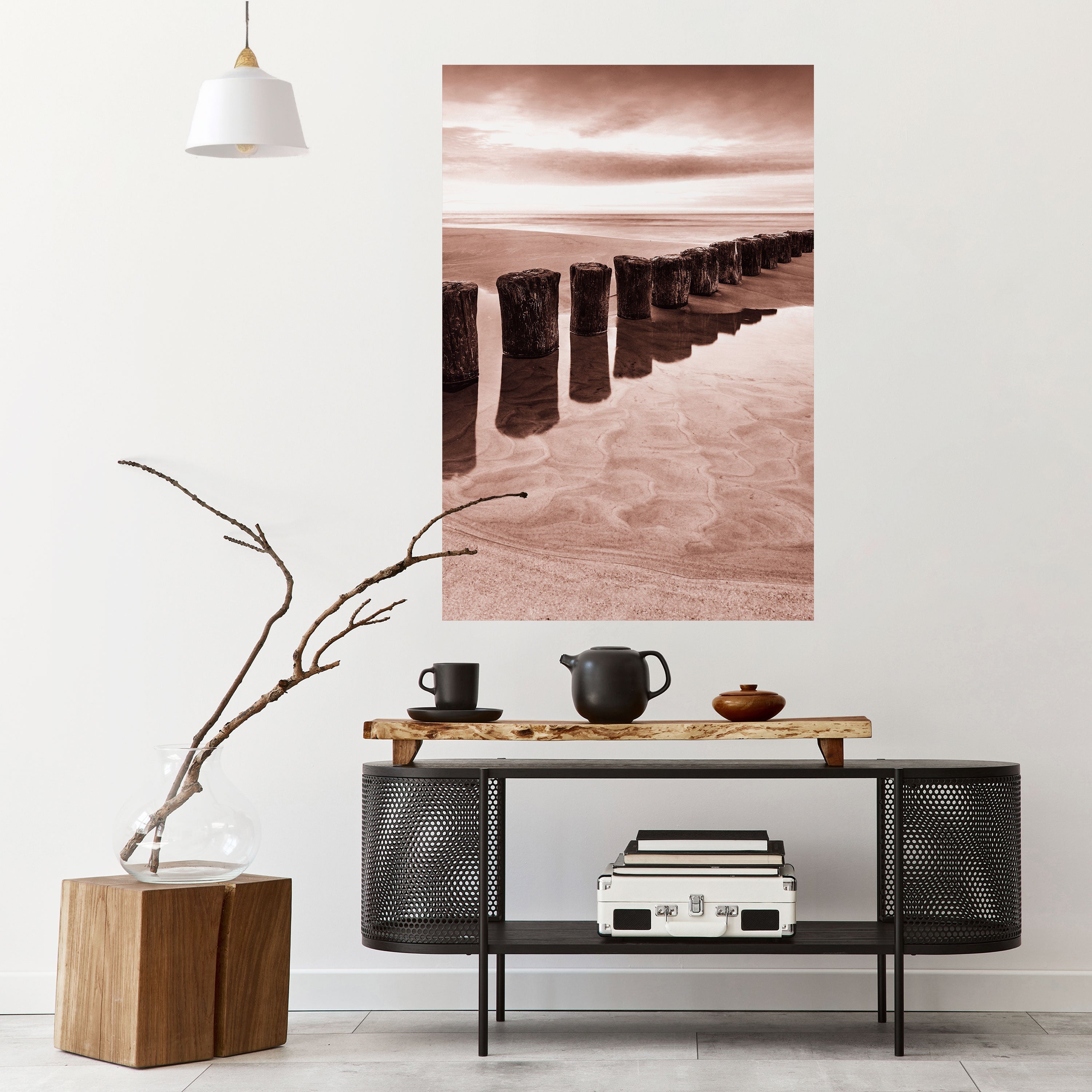 SERENE SHORELINE SEQUENCE Vertikal poster med självhäftande text