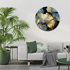 GLIMMERING GINKGO DREAMS Round Wall Art
