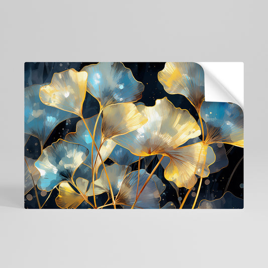 GLIMMERING GINKGO DREAMS Självhäftande Horisontell Poster