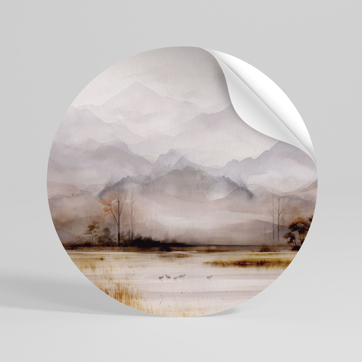 MISTY HORIZONS UNVEILED Rund väggdekal