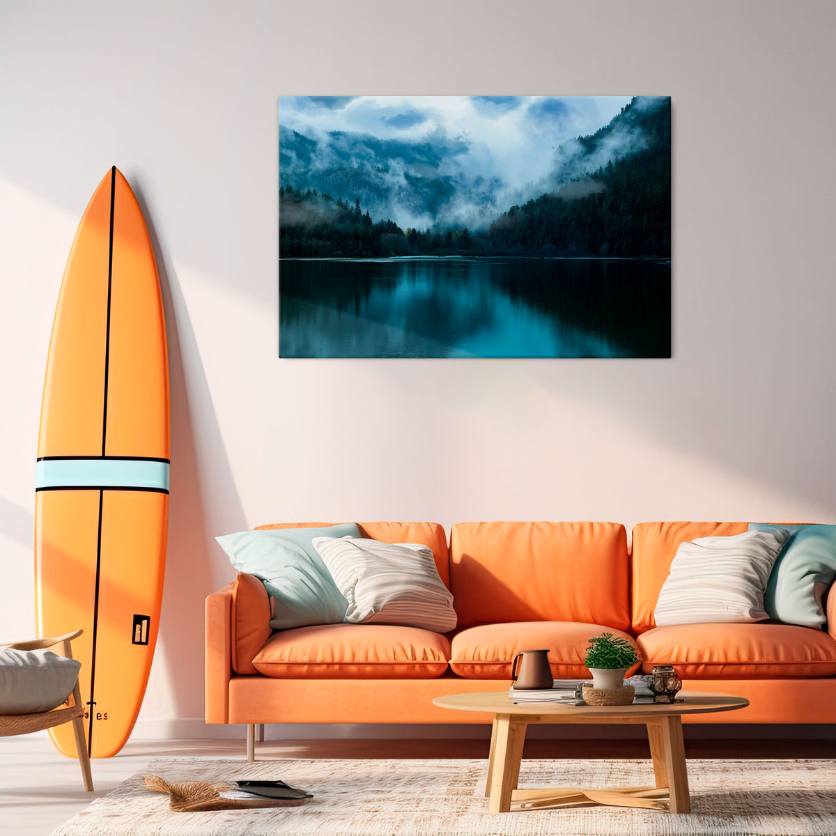 MYSTICAL MIST REFLECTIONS Horizontal Canvas Print