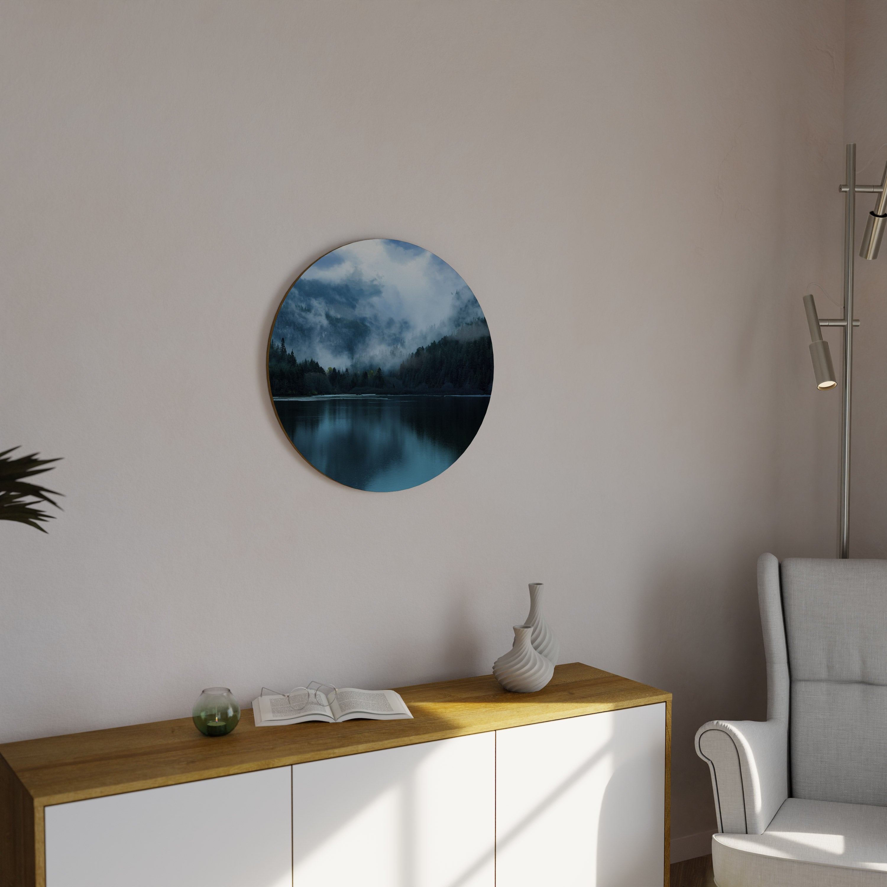 MYSTISKA MIMREFLEKTIONER Rund väggkonst