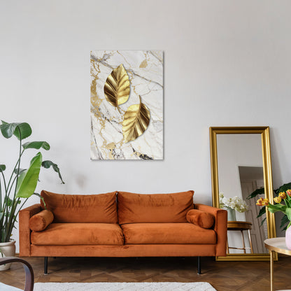 MARBLE MEETS NATURE Vertical Canvas Print