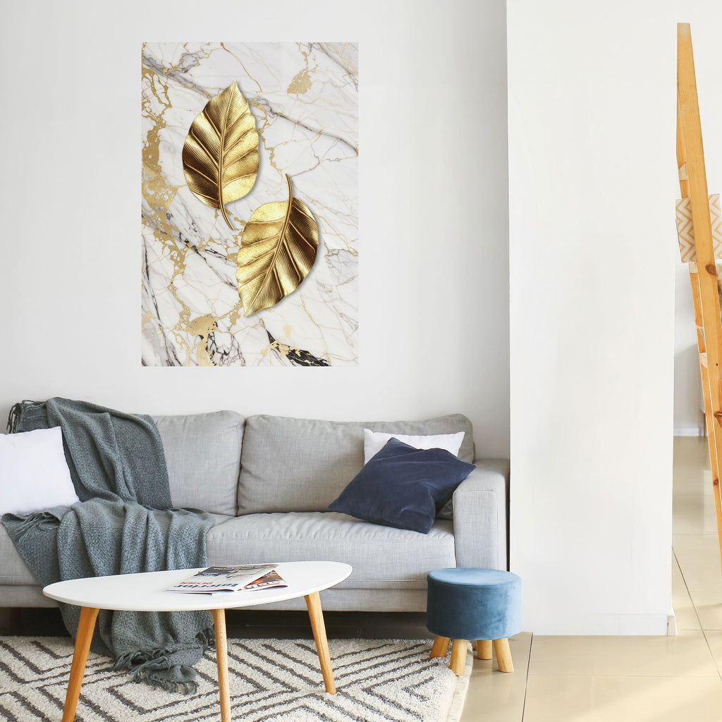 MARMOR MÖTER NATUREN Vertikal poster med självhäftande mönster