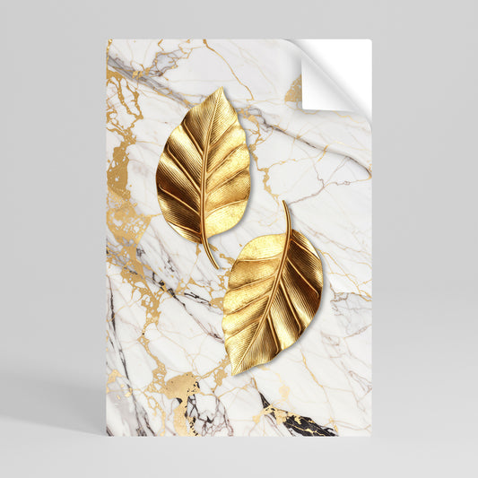 MARBLE MEETS NATURE Självhäftande Vertikal Poster
