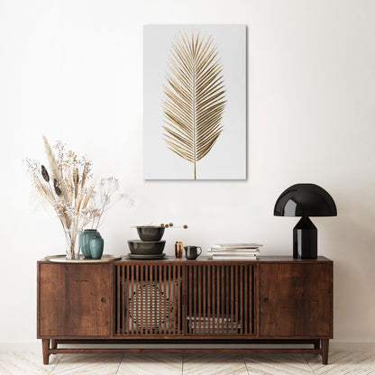 GOLDEN PALM ELEGANCE Vertical Canvas Print