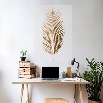 GOLDEN PALM ELEGANCE vertikal poster med självhäftande text