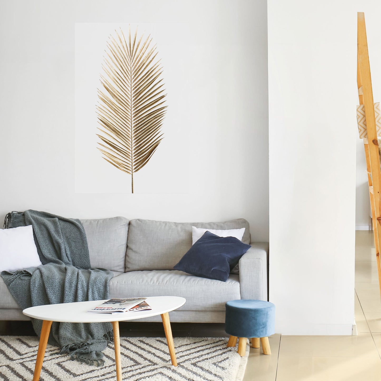GOLDEN PALM ELEGANCE vertikal poster med självhäftande text