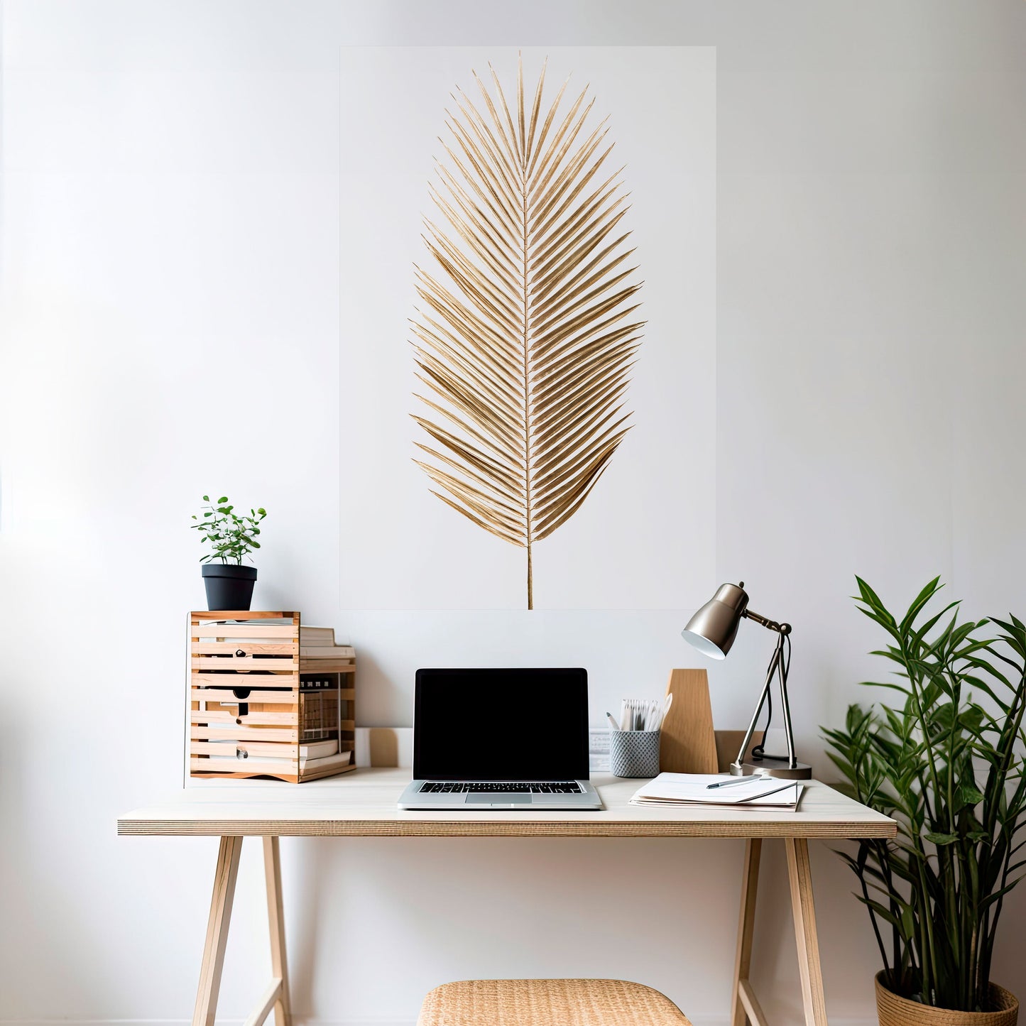 GOLDEN PALM ELEGANCE vertikal poster med självhäftande text