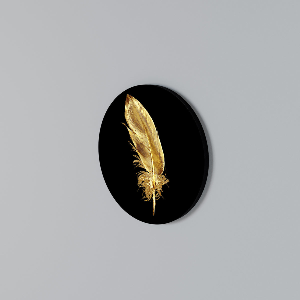 SHIMMERING FEATHER GRACE Rund väggdekor