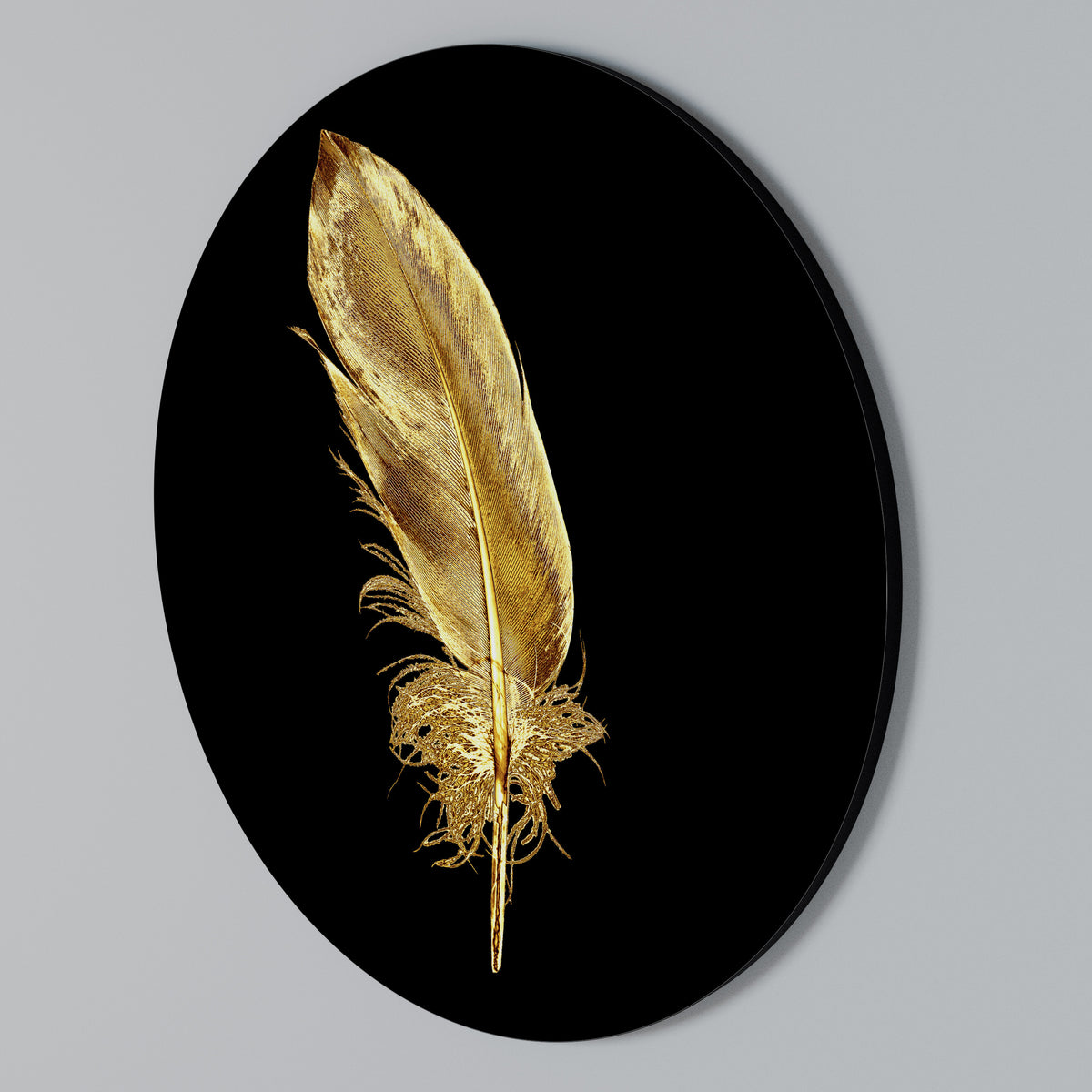 SHIMMERING FEATHER GRACE Rund väggdekor