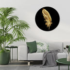 SHIMMERING FEATHER GRACE Round Wall Art