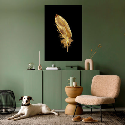 SHIMMERING FEATHER GRACE Peel and Stick Vertical Poster