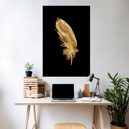 SHIMMERING FEATHER GRACE Peel and Stick Vertical Poster