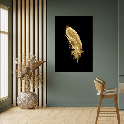 SHIMMERING FEATHER GRACE Peel and Stick Vertical Poster