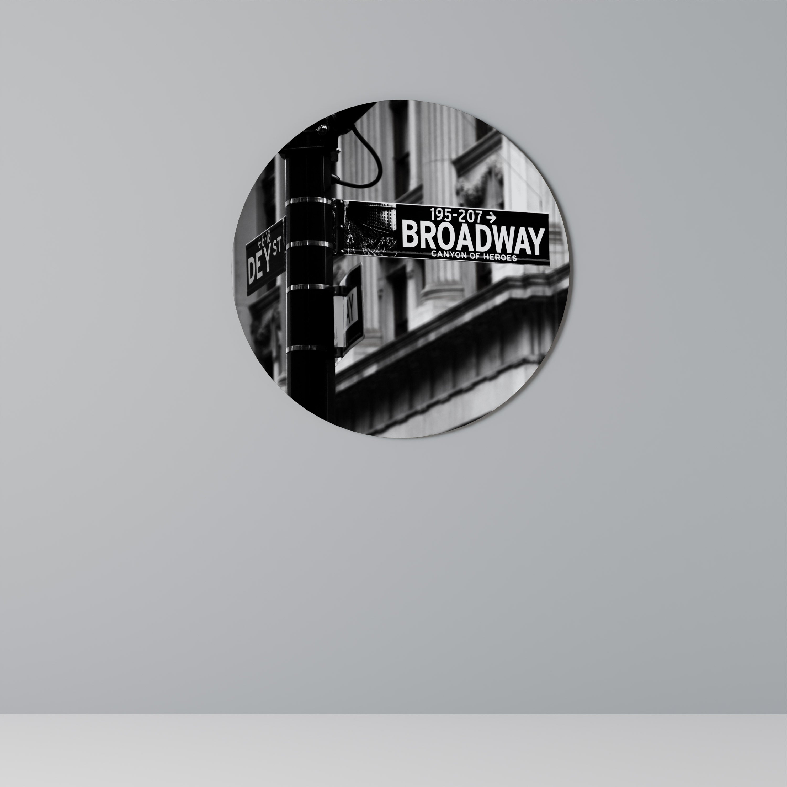 BROADWAY-SKYLT Rund väggdekoration