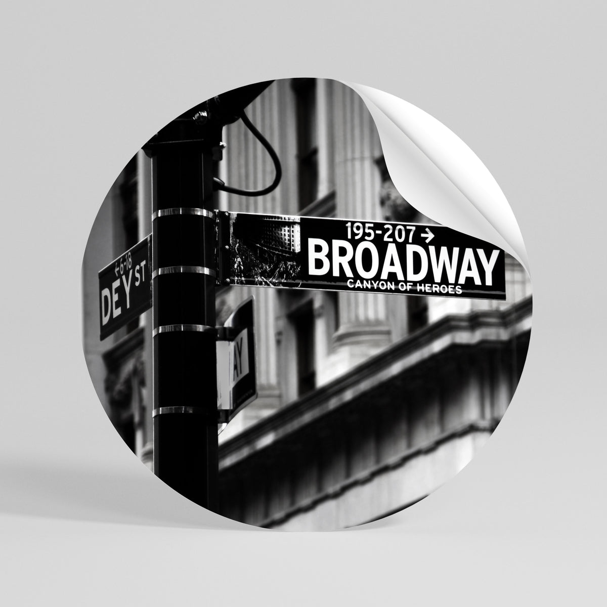 BROADWAY SIGN Rund väggdekal