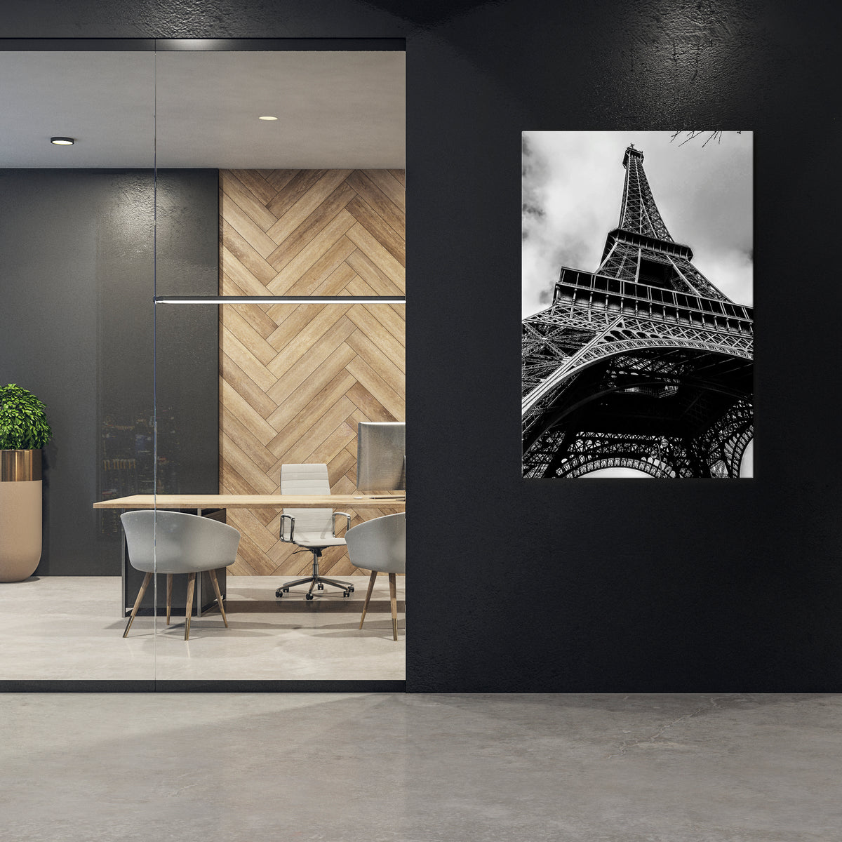 MONOCHROME PARISIAN ICON Vertical Canvas Print