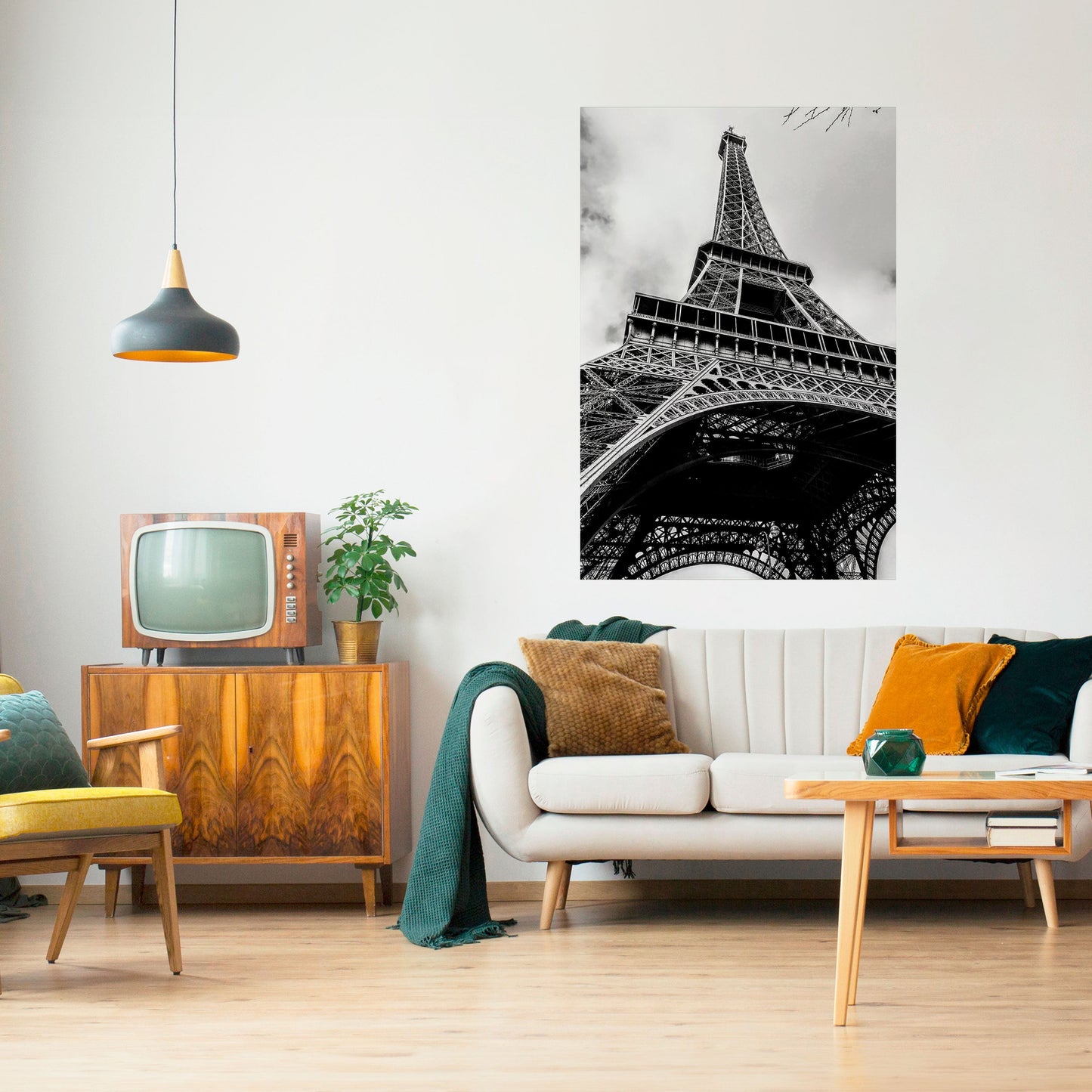 MONOCHROME PARISIAN ICON Peel and Stick Vertical Poster