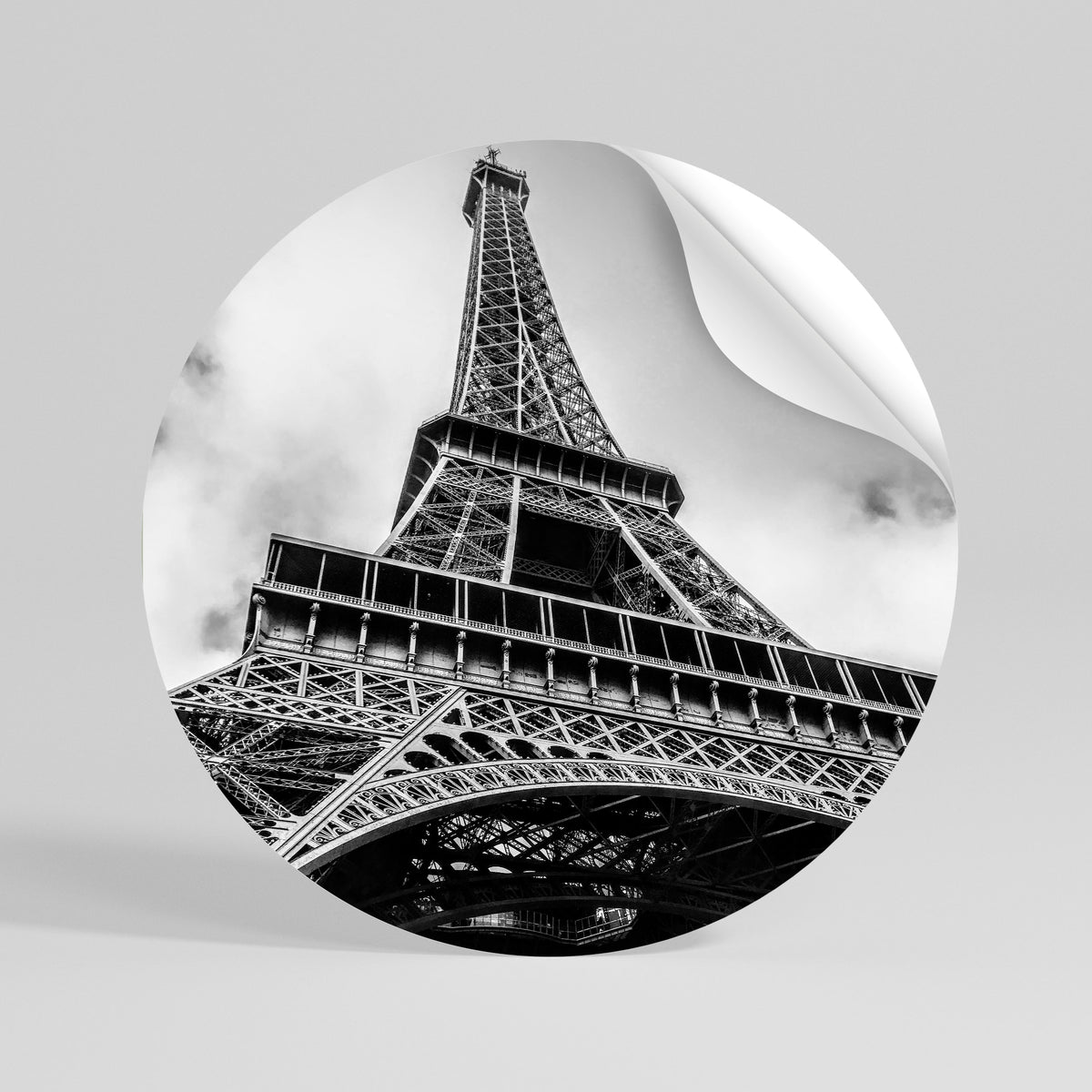 MONOCHROME PARISIAN ICON Rund väggdekal