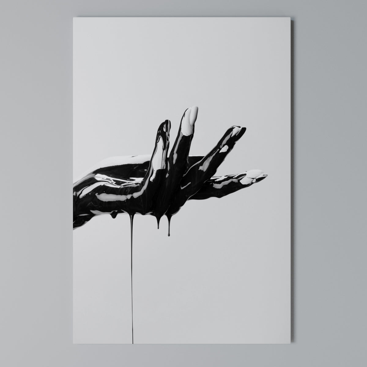 BLACK VISCOSITY Vertical Canvas Print