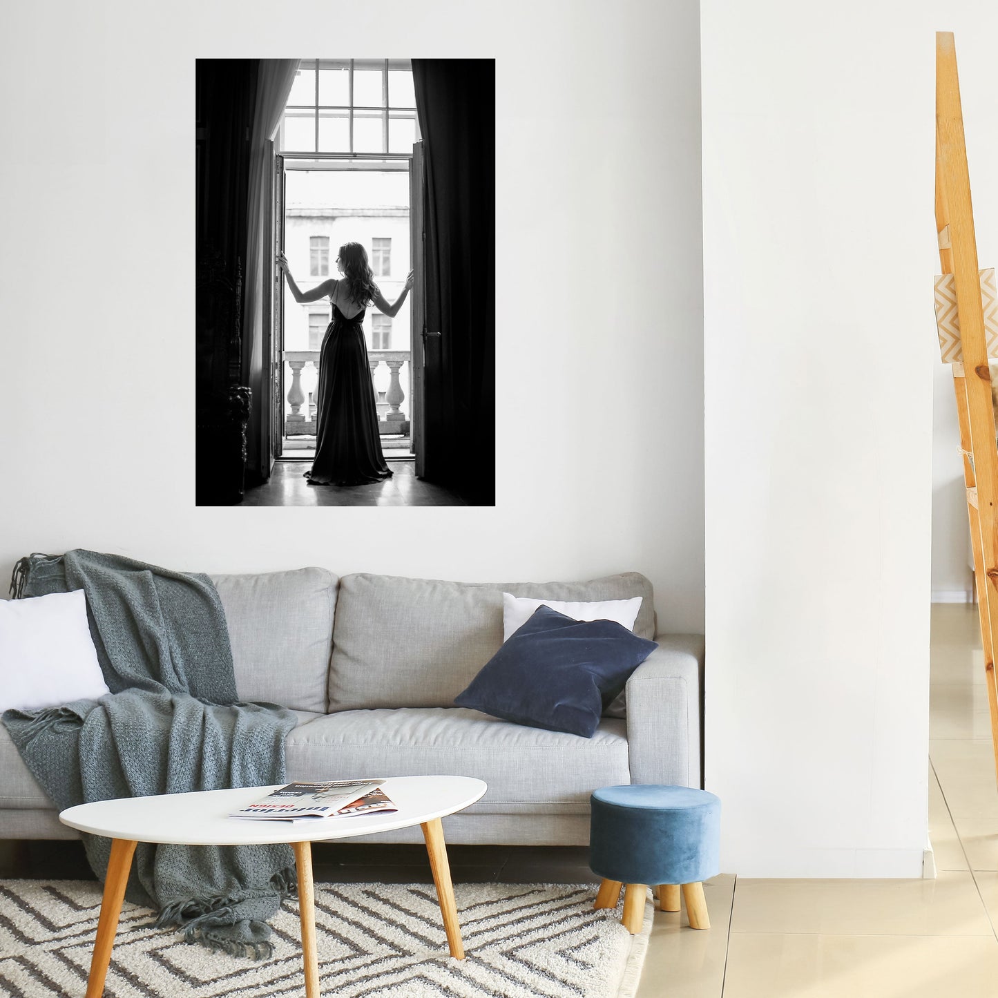 FÖNSTER TILL UNDER Vertikal poster med självhäftande mönster