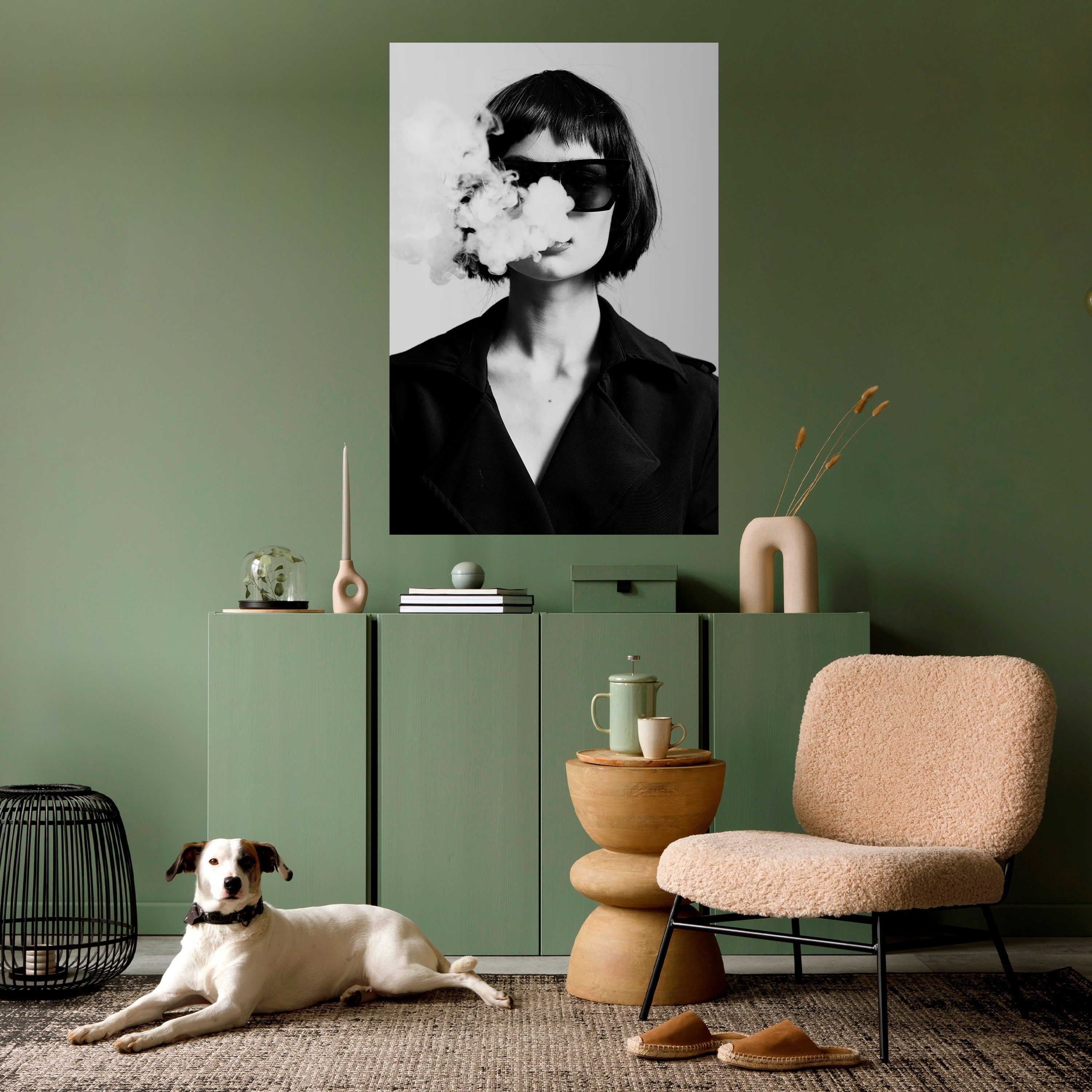 SMOKY BELLE vertikal poster med självhäftande motiv