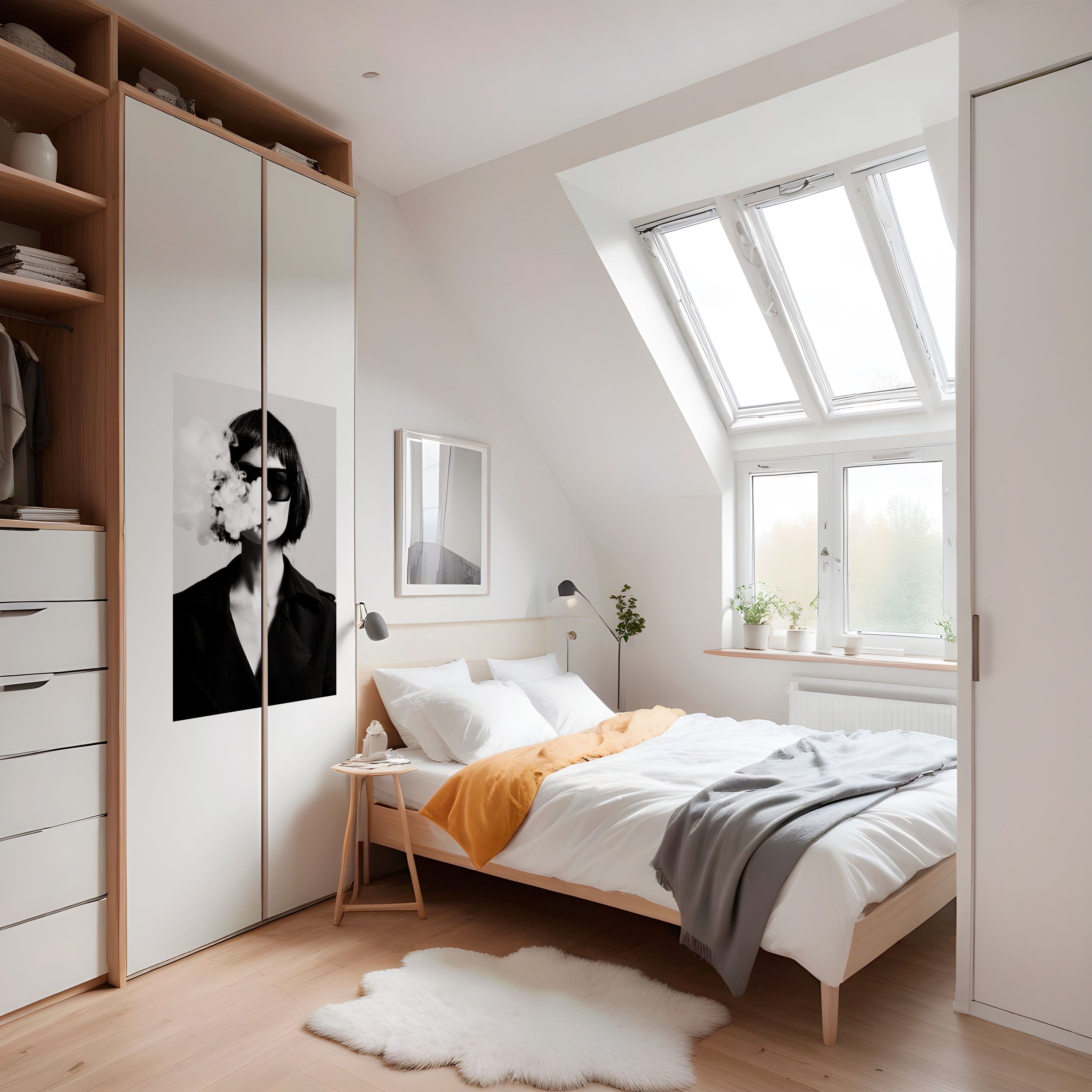 SMOKY BELLE vertikal poster med självhäftande motiv
