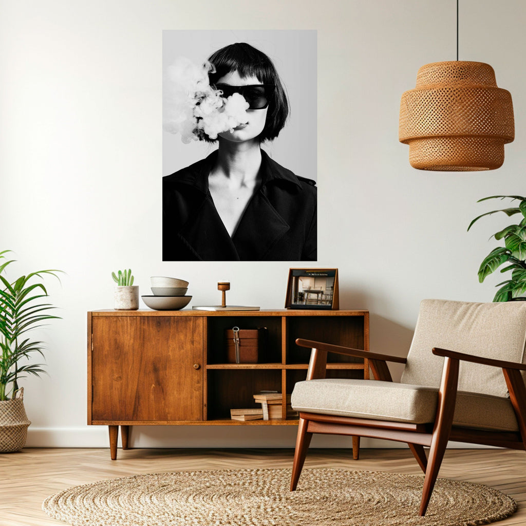 SMOKY BELLE vertikal poster med självhäftande motiv
