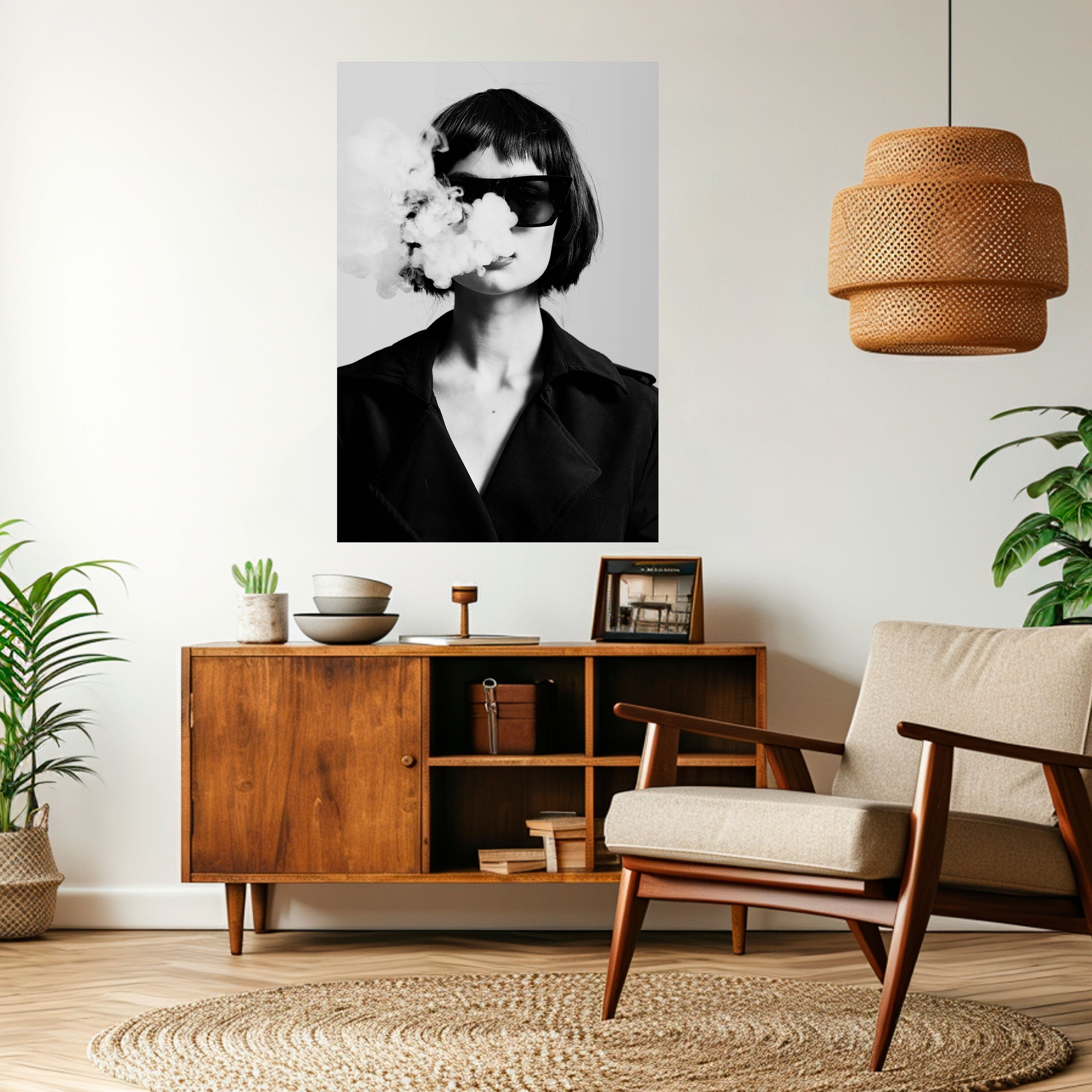 SMOKY BELLE vertikal poster med självhäftande motiv
