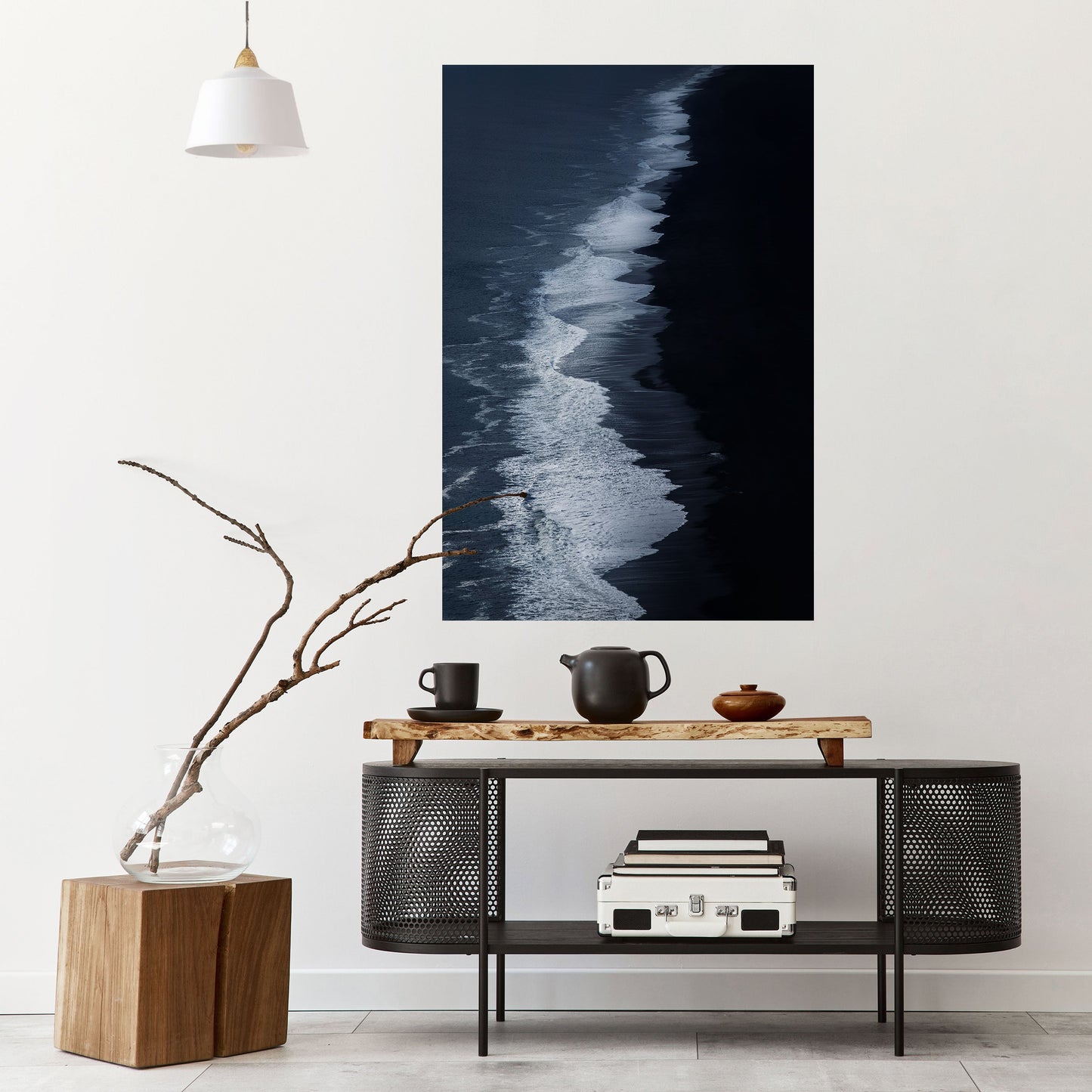 OCEAN'S WHISPER vertikal poster med självhäftande text