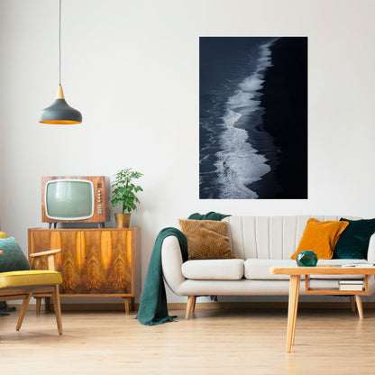 OCEAN'S WHISPER vertikal poster med självhäftande text