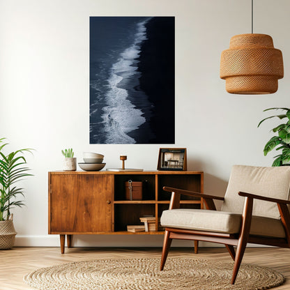 OCEAN'S WHISPER vertikal poster med självhäftande text