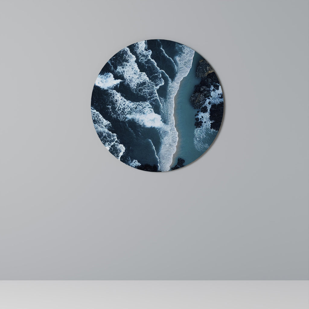 Rund väggdekoration med KOSMISK KUSTLINJE